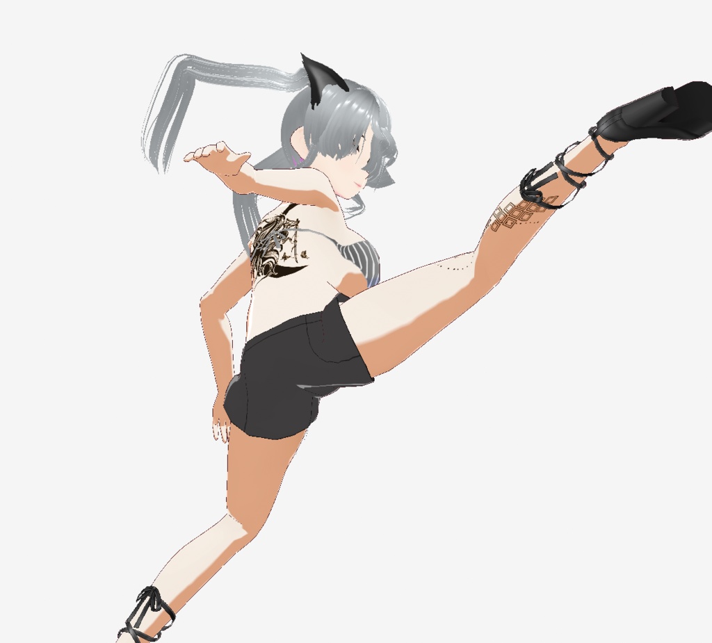 月下の九尾の狐 - 妖の気配を感じる不思議なタトゥー - vroidテクスチャ+高解像度png or ai(ベクター)