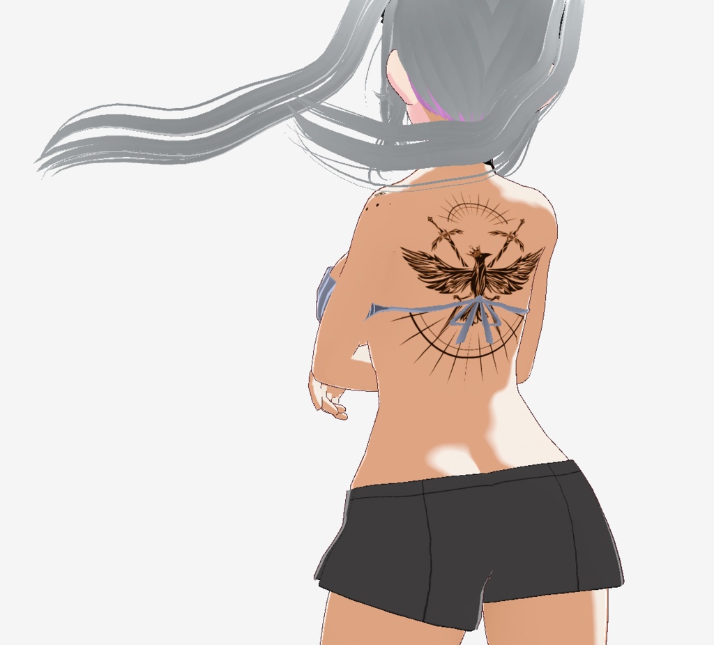 カラスの王 - 翼を広げたカラスのタトゥー - vroidテクスチャ他高解像度png or ai(ベクター)