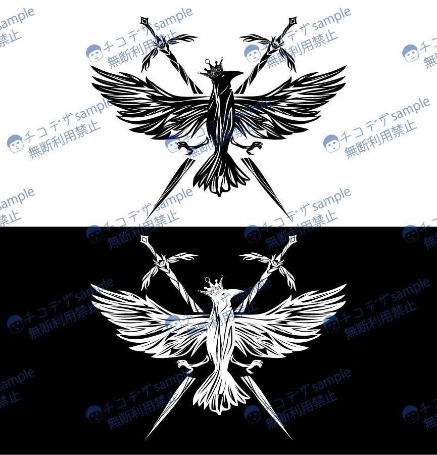 カラスの王 - 翼を広げたカラスのタトゥー - vroidテクスチャ他高解像度png or ai(ベクター)