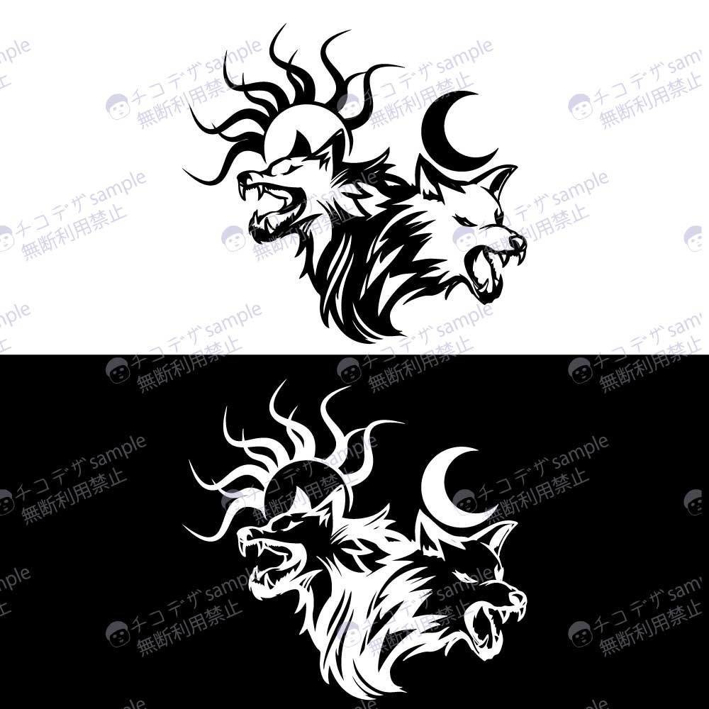 太陽と月の狼神 - スコールとハティのタトゥー - vroidテクスチャor高解像度png