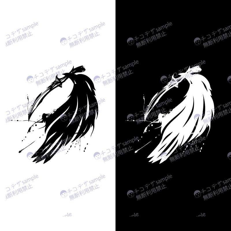 ナイフとカラスの墨絵タトゥー - 高解像度png or ai(ベクター)