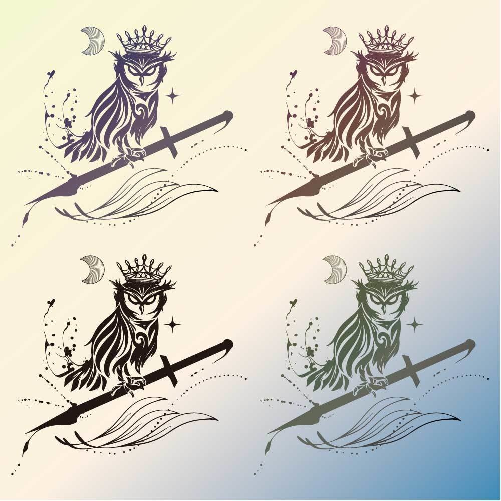 Morowl - 闇と死のフクロウ神タトゥー - vroidテクスチャ/高解像度png or ai(ベクター)