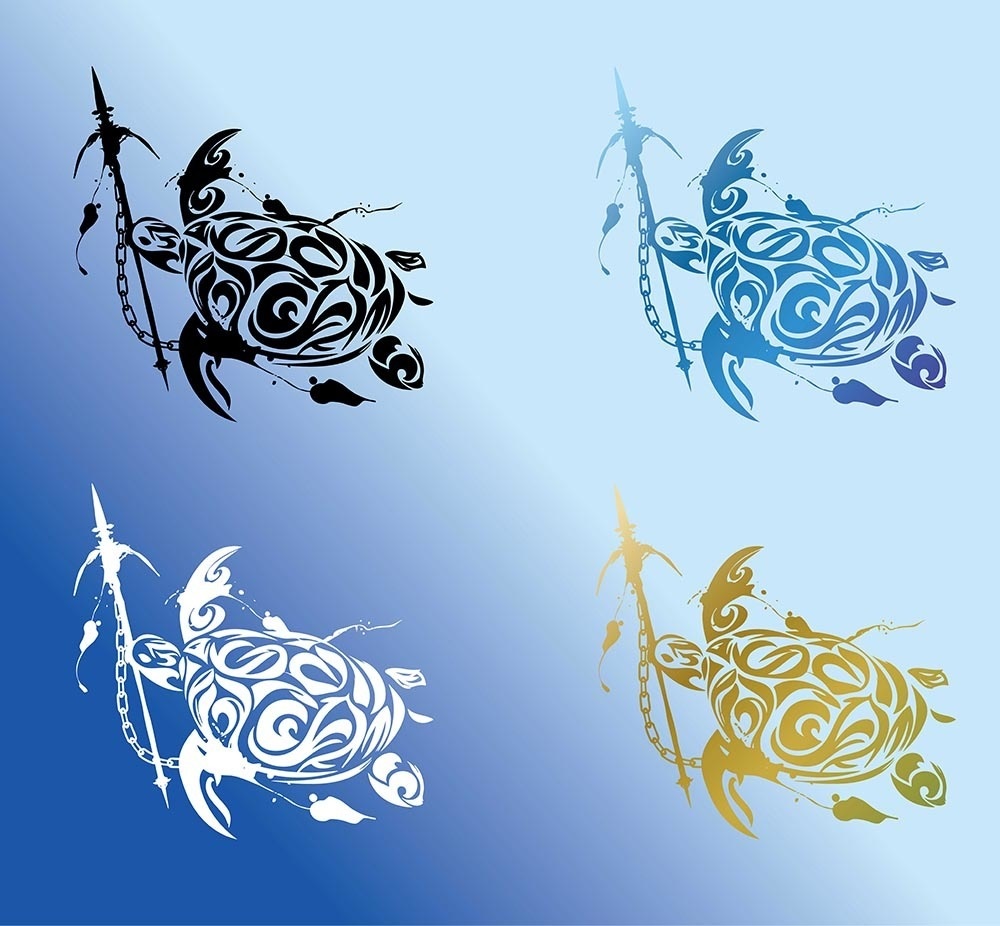 Aqua Guardian - 海の守護神海亀のトライバルタトゥー 高解像度png or ai(ベクター)