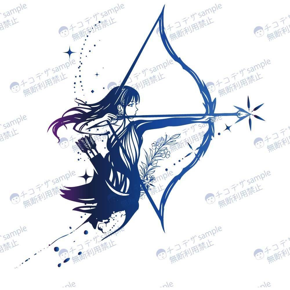 Artemis’ Whisper - アルテミスの囁き - 輝きと弓のタトゥー - 高解像度png or ai