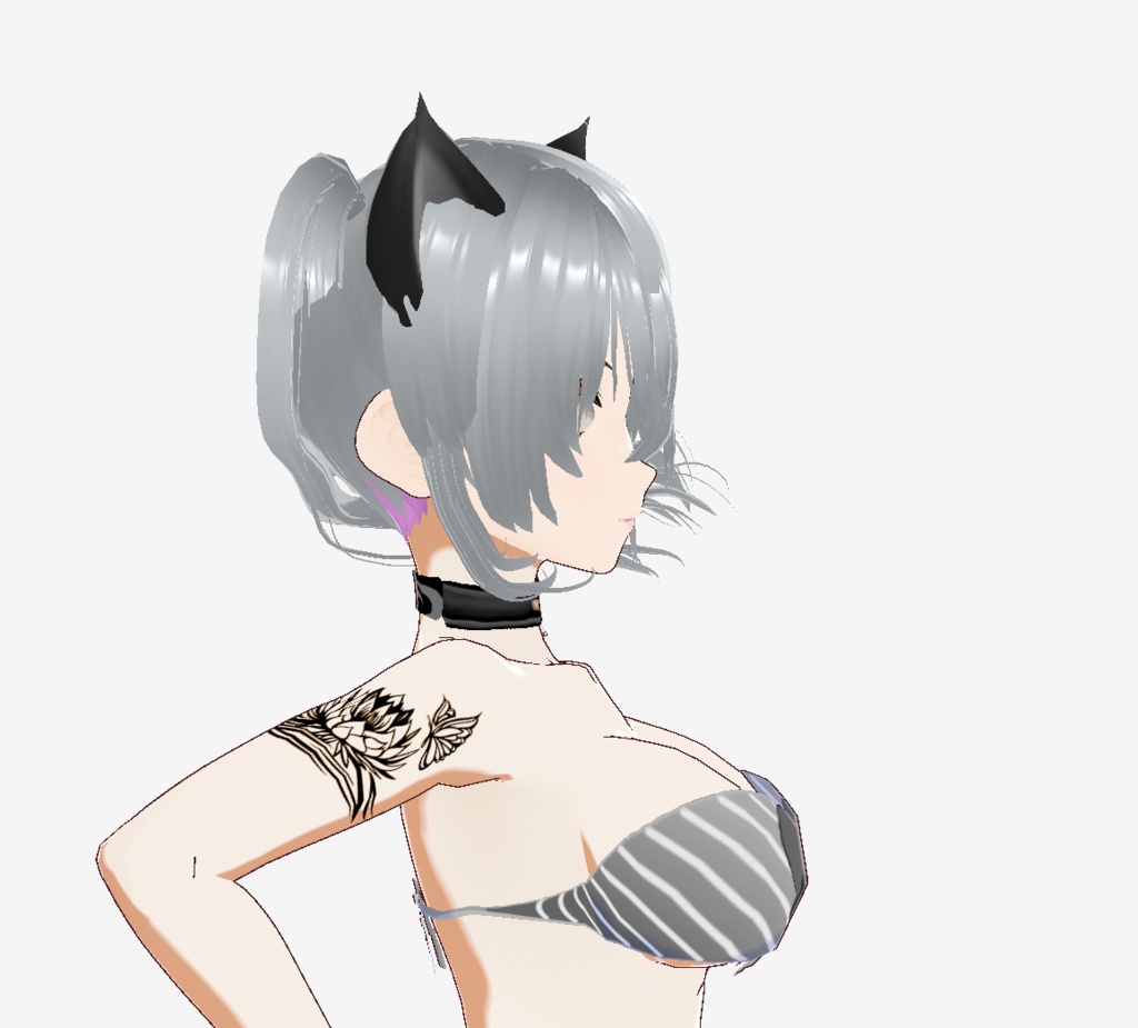 Soul Flutter - ハスの花と蝶々のトライバルタトゥー - vroidテクスチャ - 高解像度png or ai(ベクター)