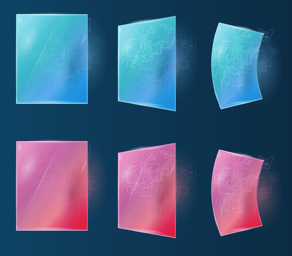 透明ガラスのサイバーパンクフレーム・背景素材 - ココフォリア部屋・TRPGなどに - 高解像度png or ai(ベクター)