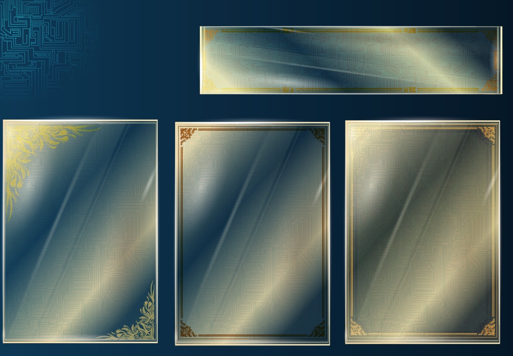 透明ガラスのサイバーパンクフレーム・背景素材 - ココフォリア部屋・TRPGなどに - 高解像度png or ai(ベクター)
