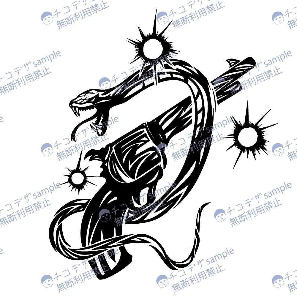 ウロボロスリボルバー - vroidテクスチャのクールなタトゥー - 高解像度png / ai(ベクター)