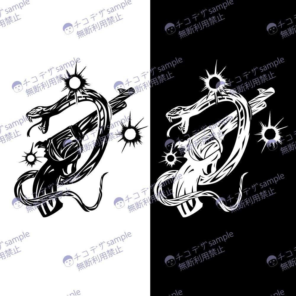 ウロボロスリボルバー - vroidテクスチャのクールなタトゥー - 高解像度png / ai(ベクター)