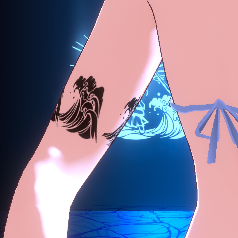 Radiant Storm Susanoo天叢雲を持つスサノオと波の和風タトゥー- Dark Sings