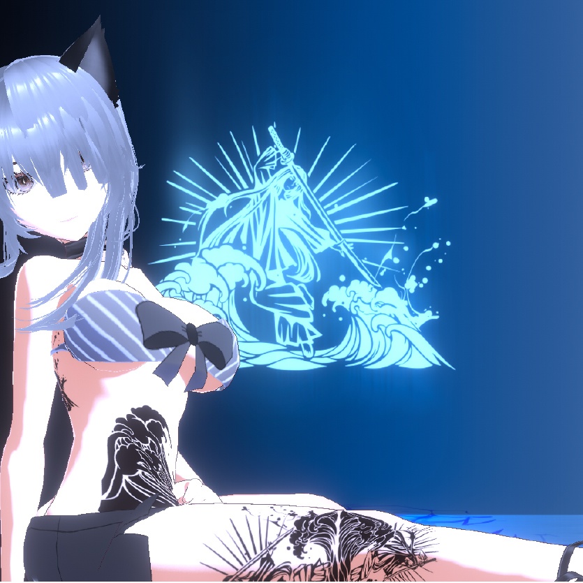 Radiant Storm Susanoo天叢雲を持つスサノオと波の和風タトゥー- Dark Sings