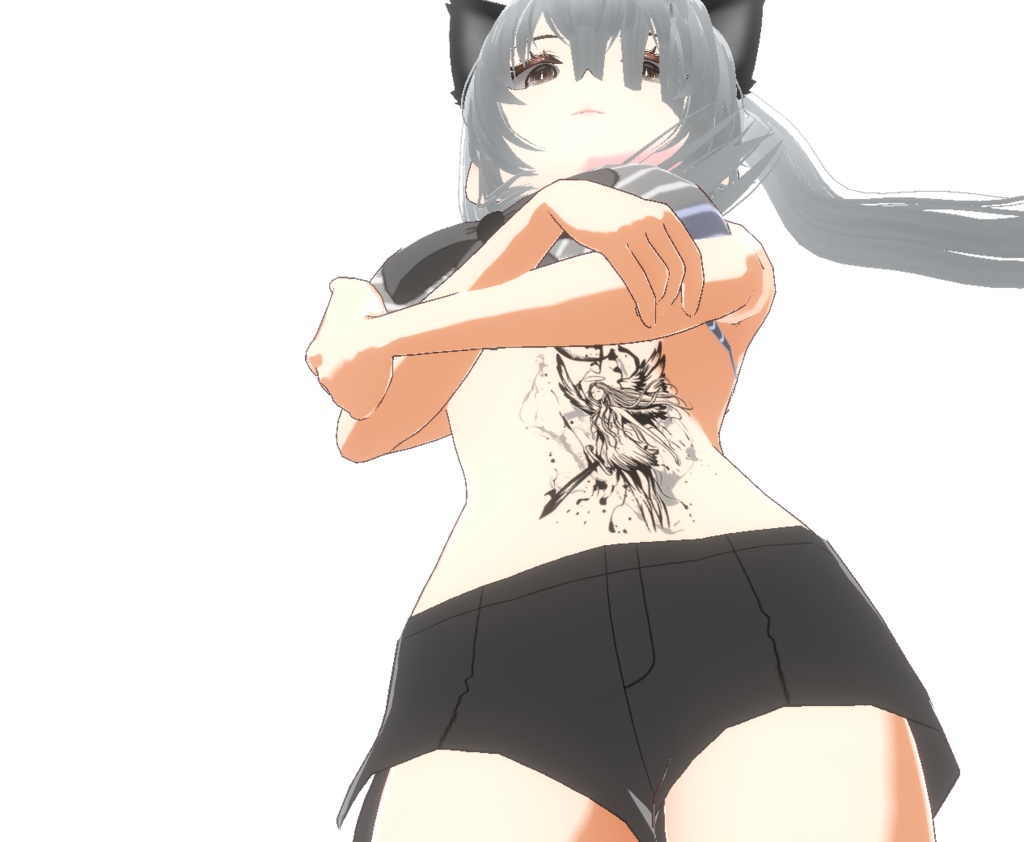 月光の守護天使 - 躍動感ある和の刃のタトゥー - vroidテクスチャ・高解像度png or ai(ベクター)Yatanoctis