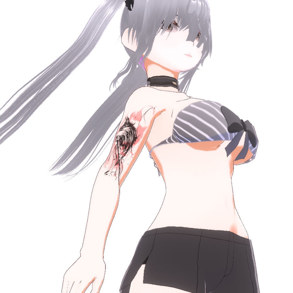 炎舞狐刃- 炎を纏った狐の和風タトゥー -vroidテクスチャと高解像度透過png - Yatanoctis