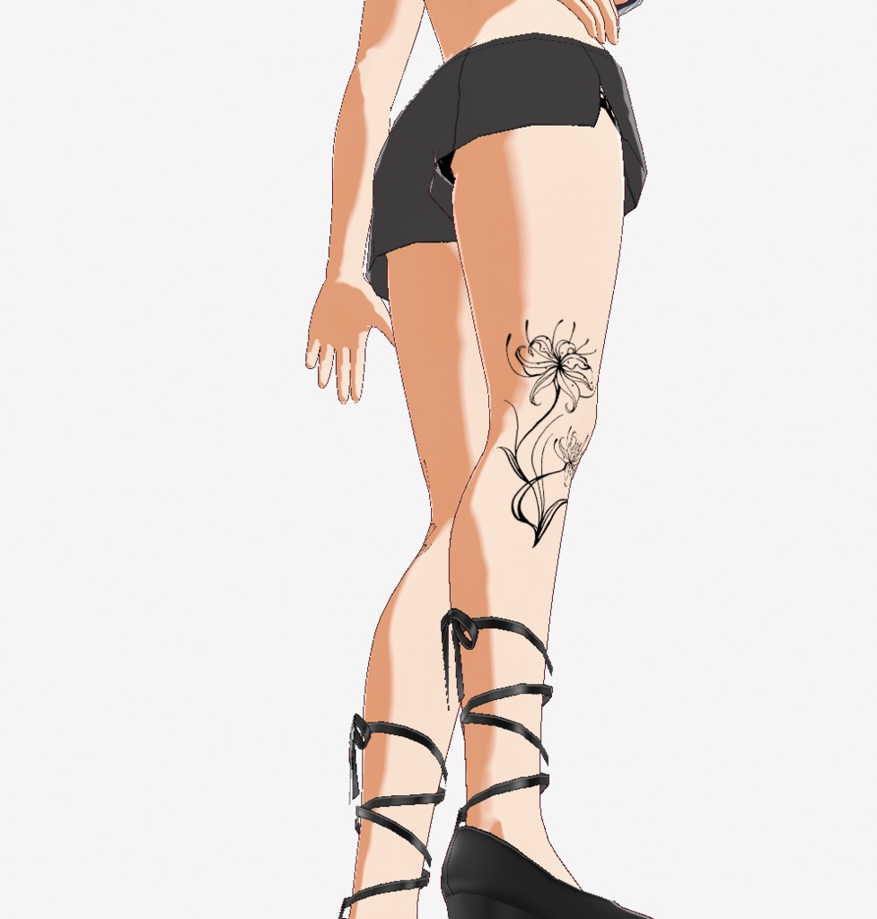 彼岸花のアートな線画マーク- vroidテクスチャ・高解像度PNG