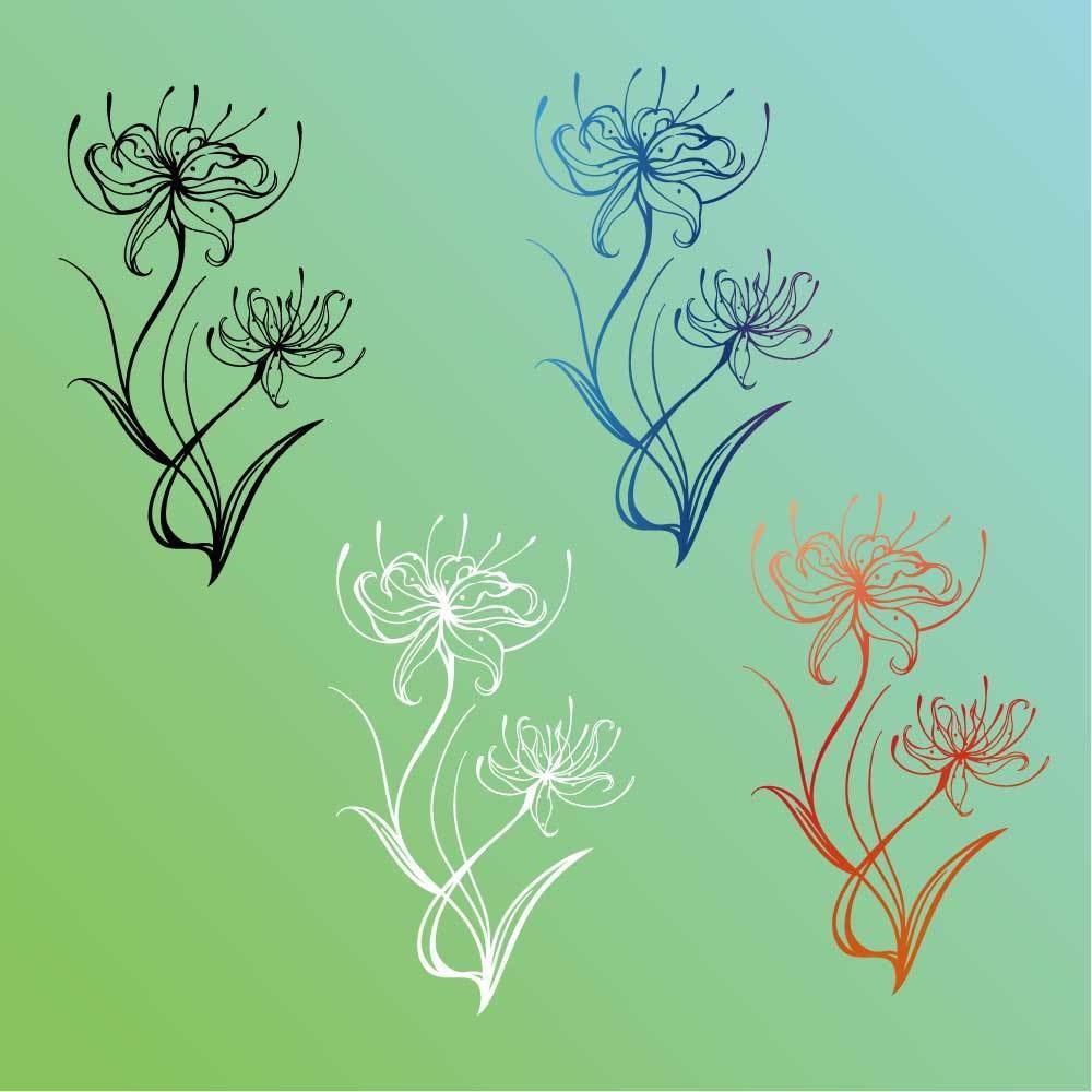 彼岸花のアートな線画マーク- vroidテクスチャ・高解像度PNG