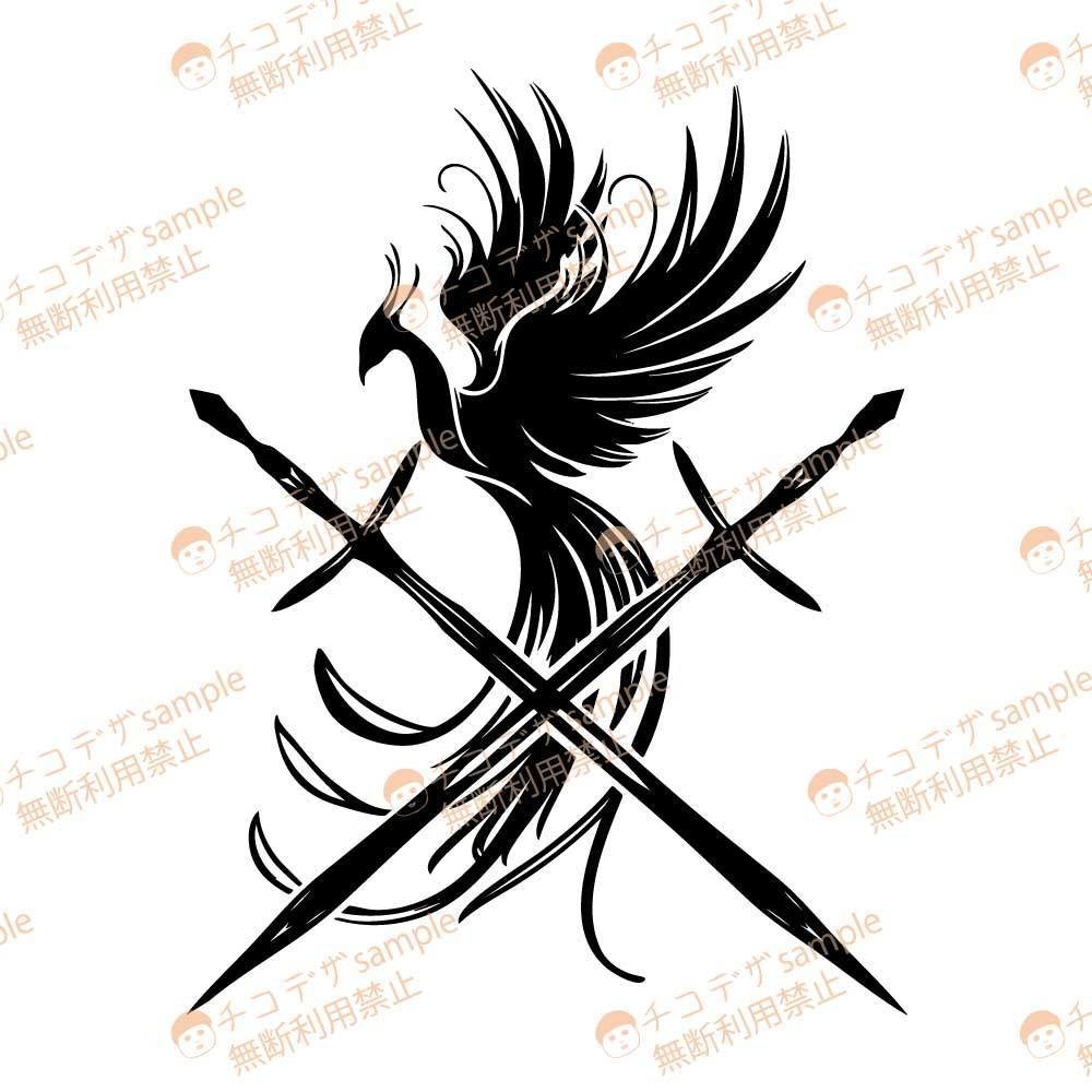 フェニックス剣の騎士タトゥー - vroidテクスチャ・高解像度PNG