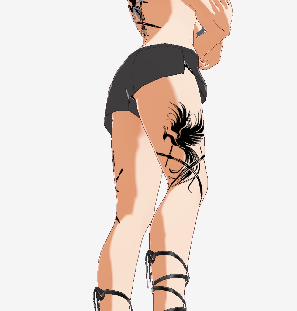 フェニックス剣の騎士タトゥー - vroidテクスチャ・高解像度PNG