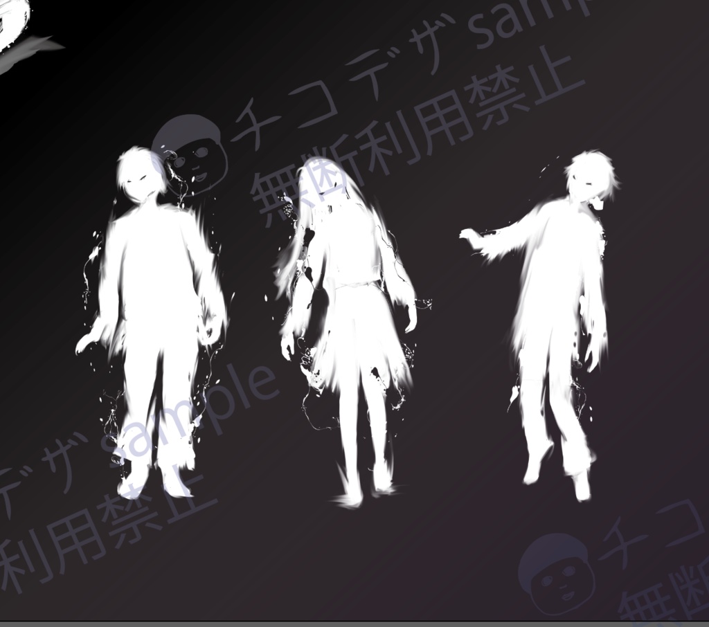 影を読む探偵録 - 墨絵のTRPG・ココフォリア素材全56種類(白・黒)