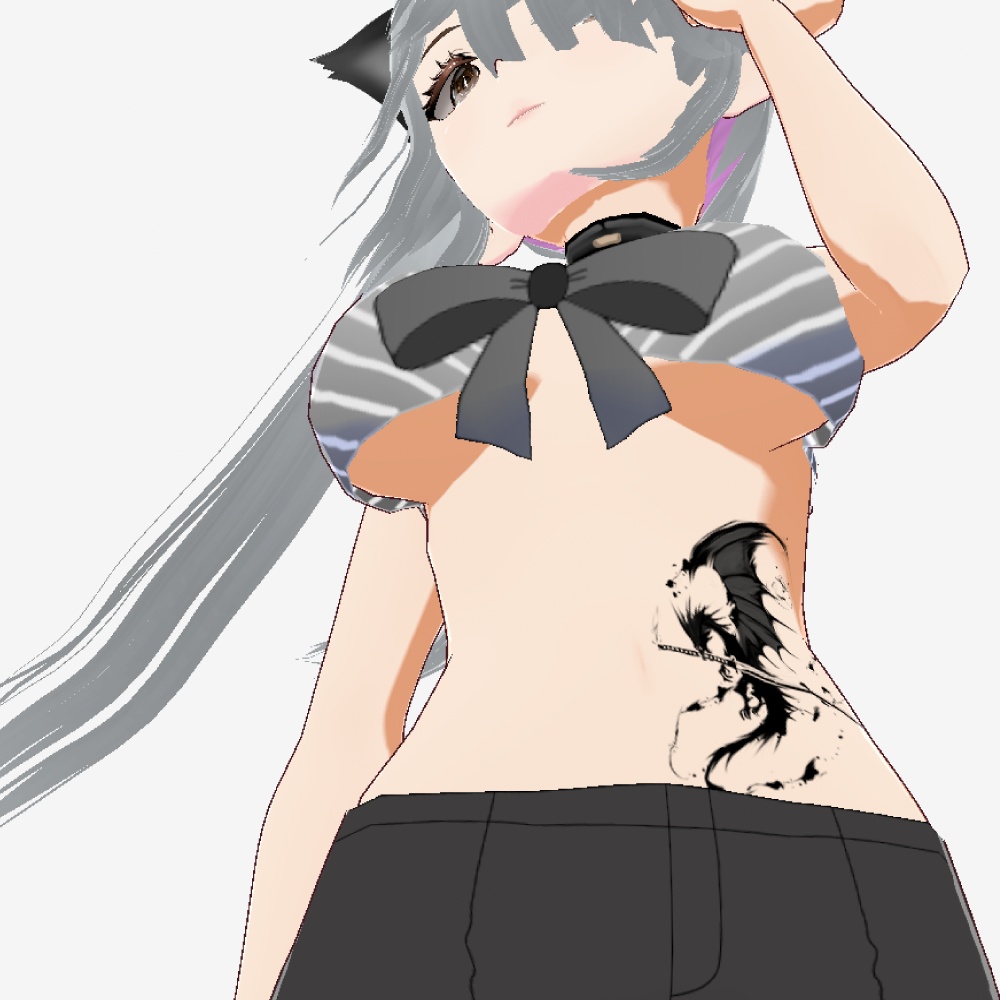 BLACK SIGIL WYRM 翼龍の墨絵タトゥー - vroidテクスチャ - Yatanoctis