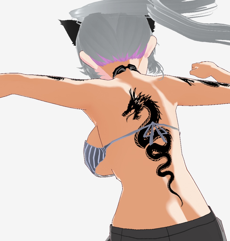 黒龍の刻印 - クールなドラゴンのvroidテクスチャ - 高解像度png or ai(ベクター)