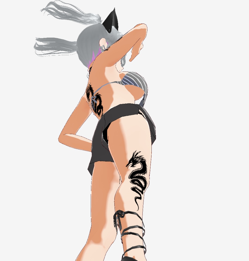 黒龍の刻印 - クールなドラゴンのvroidテクスチャ - 高解像度png or ai(ベクター)