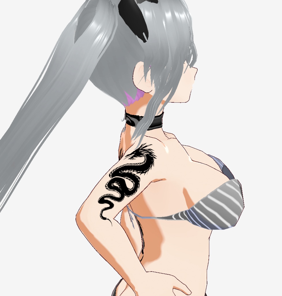 黒龍の刻印 - クールなドラゴンのvroidテクスチャ - 高解像度png or ai(ベクター)