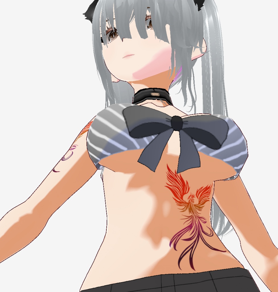 トライバルフェニックスのタトゥー - 赤・青・緑・黒 - 高解像度png or ai(ベクター)