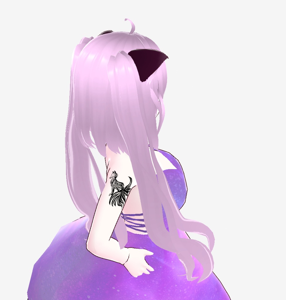 トライバル九尾の狐ワンポイントタトゥー - 高解像度png or ベクター/vroidテクスチャ