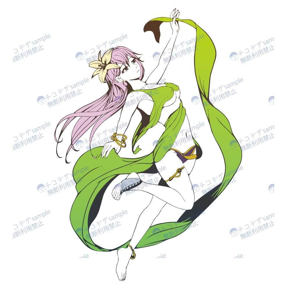 アメノウズメの線画イラストタトゥー - 高解像度png or ai(ベクター)