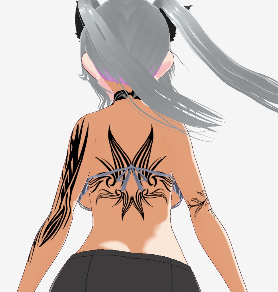 薔薇のトライバルタトゥーデカールセット - vrchat/vroid/高解像度png or ai(ベクター)