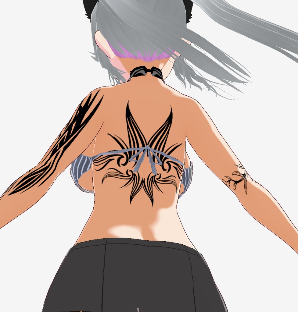 薔薇のトライバルタトゥーデカールセット - vrchat/vroid/高解像度png or ai(ベクター)