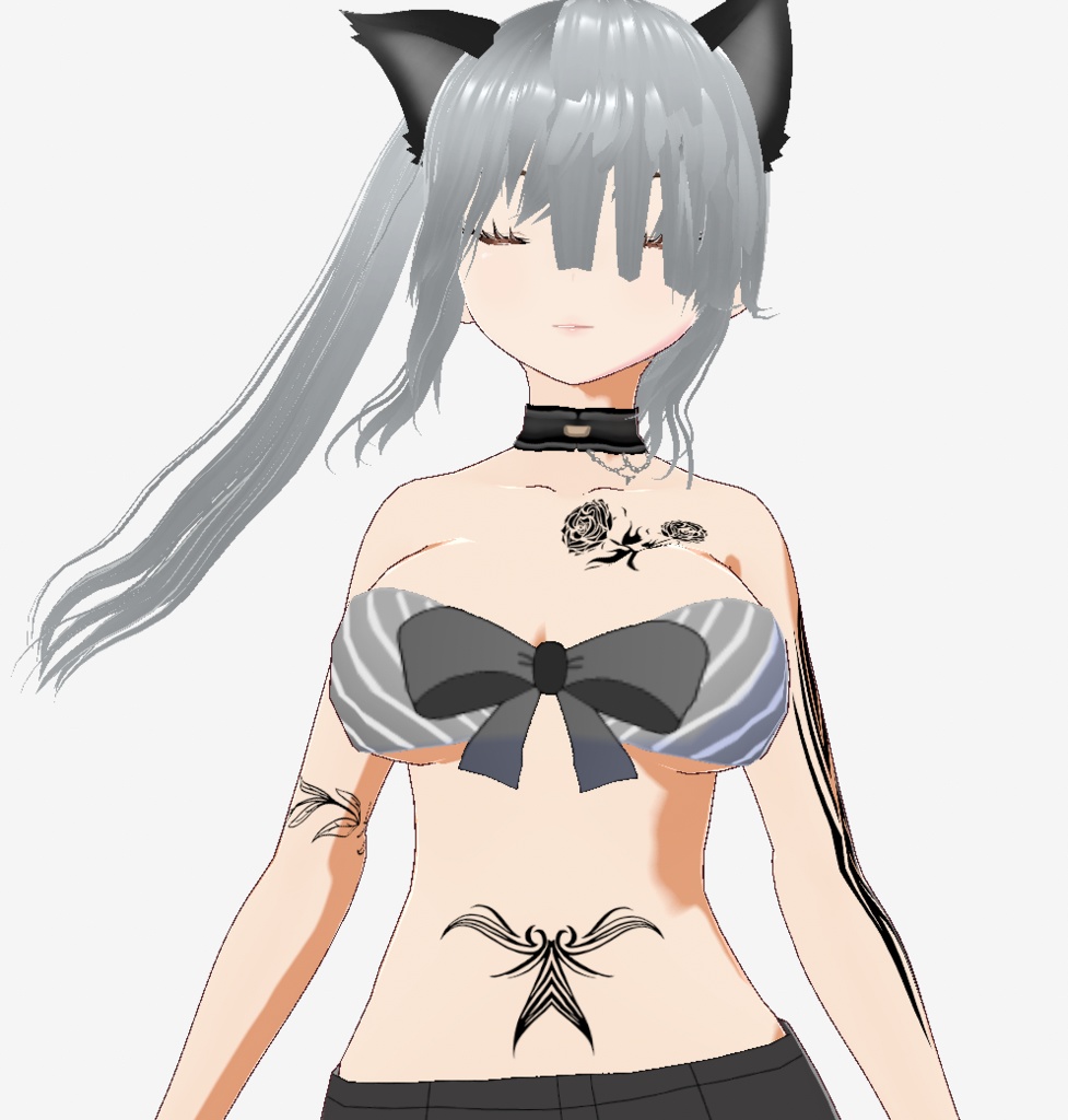 薔薇のトライバルタトゥーデカールセット - vrchat/vroid/高解像度png or ai(ベクター)