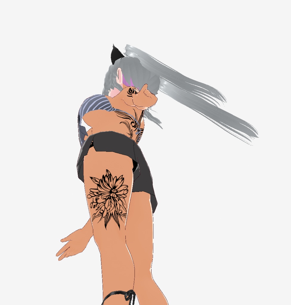 薔薇のトライバルタトゥーデカールセット - vrchat/vroid/高解像度png or ai(ベクター)