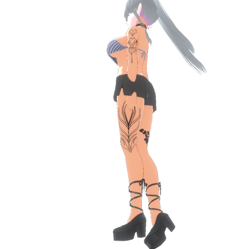 ハートのタトゥーデカールセット - vroidテクスチャ+高解像度png or ai(ベクター)