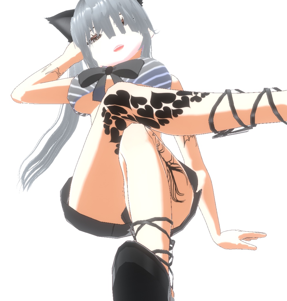 ハートのタトゥーデカールセット - vroidテクスチャ+高解像度png or ai(ベクター)