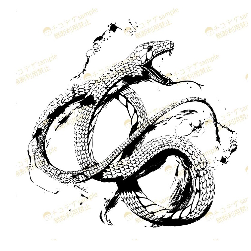 ブラックマンバの蛇タトゥー - Mamba Reign- vroidテクスチャ・高解像度PNG-Yatanoctis