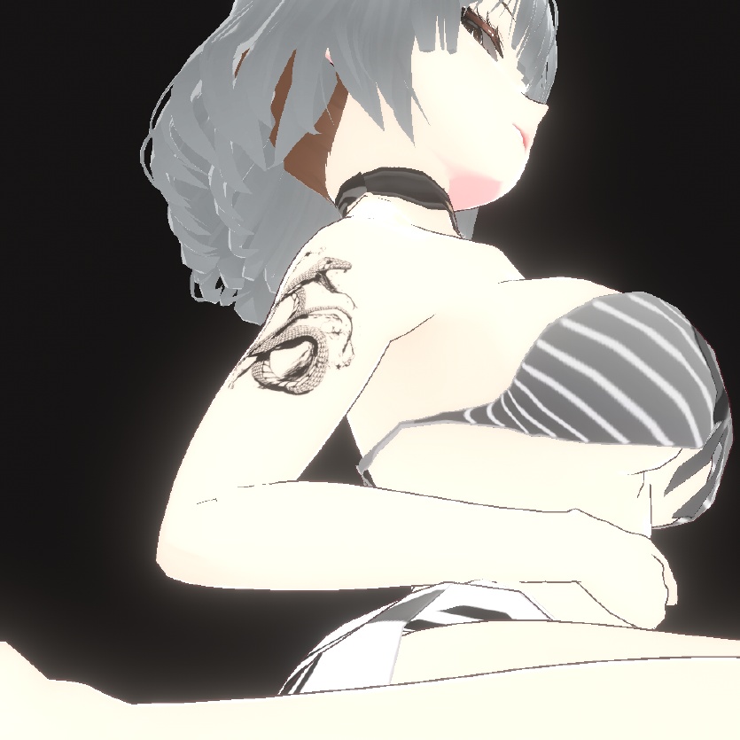 ブラックマンバの蛇タトゥー - Mamba Reign- vroidテクスチャ・高解像度PNG-Yatanoctis