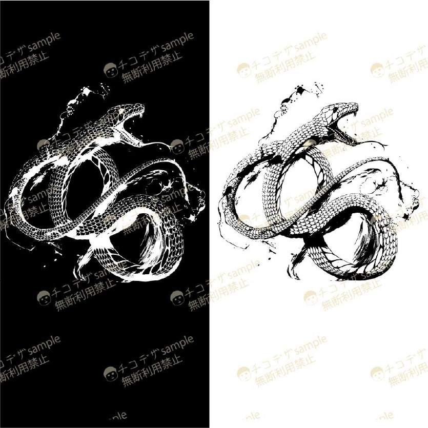 ブラックマンバの蛇タトゥー - Mamba Reign- vroidテクスチャ・高解像度PNG-Yatanoctis