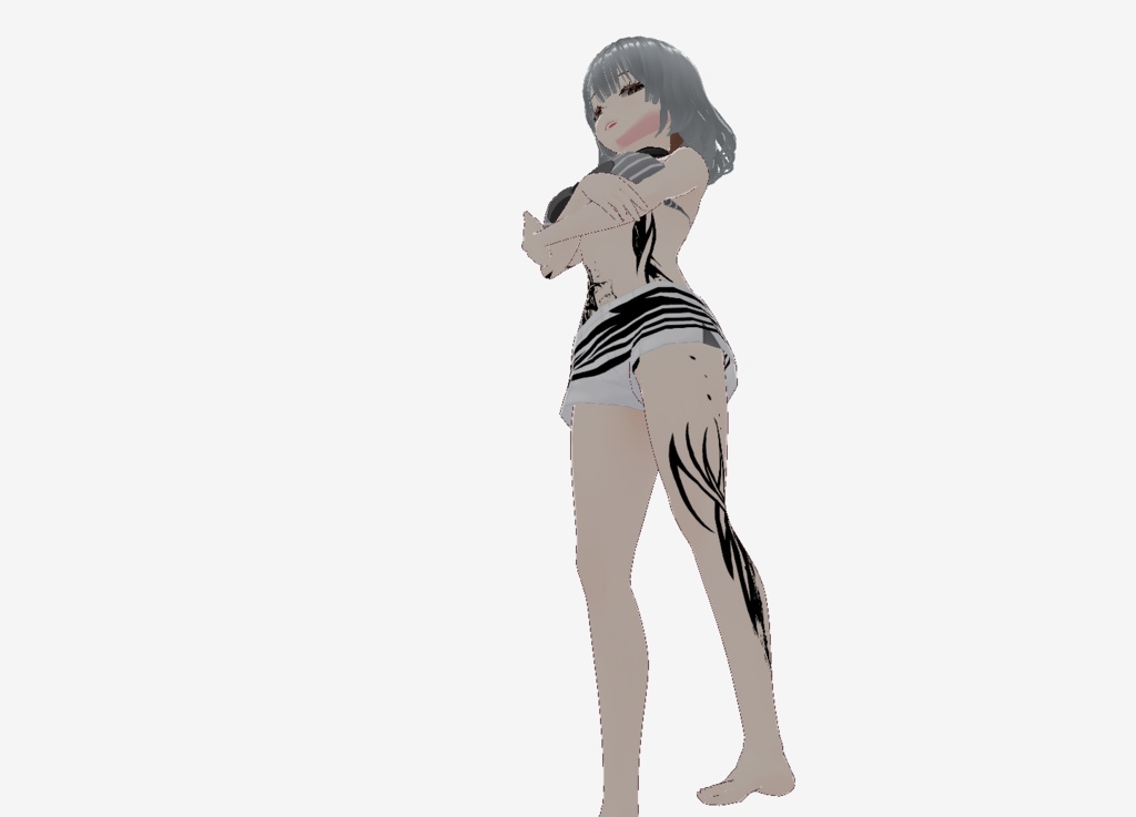 墨狼のタトゥーデカールセット - 墨絵のVRoidテクスチャ - 高解像度png or ベクター