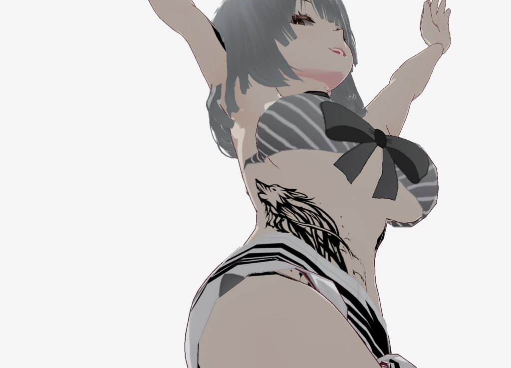 墨狼のタトゥーデカールセット - 墨絵のVRoidテクスチャ - 高解像度png or ベクター