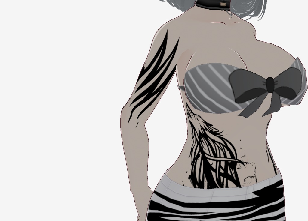 墨狼のタトゥーデカールセット - 墨絵のVRoidテクスチャ - 高解像度png or ベクター