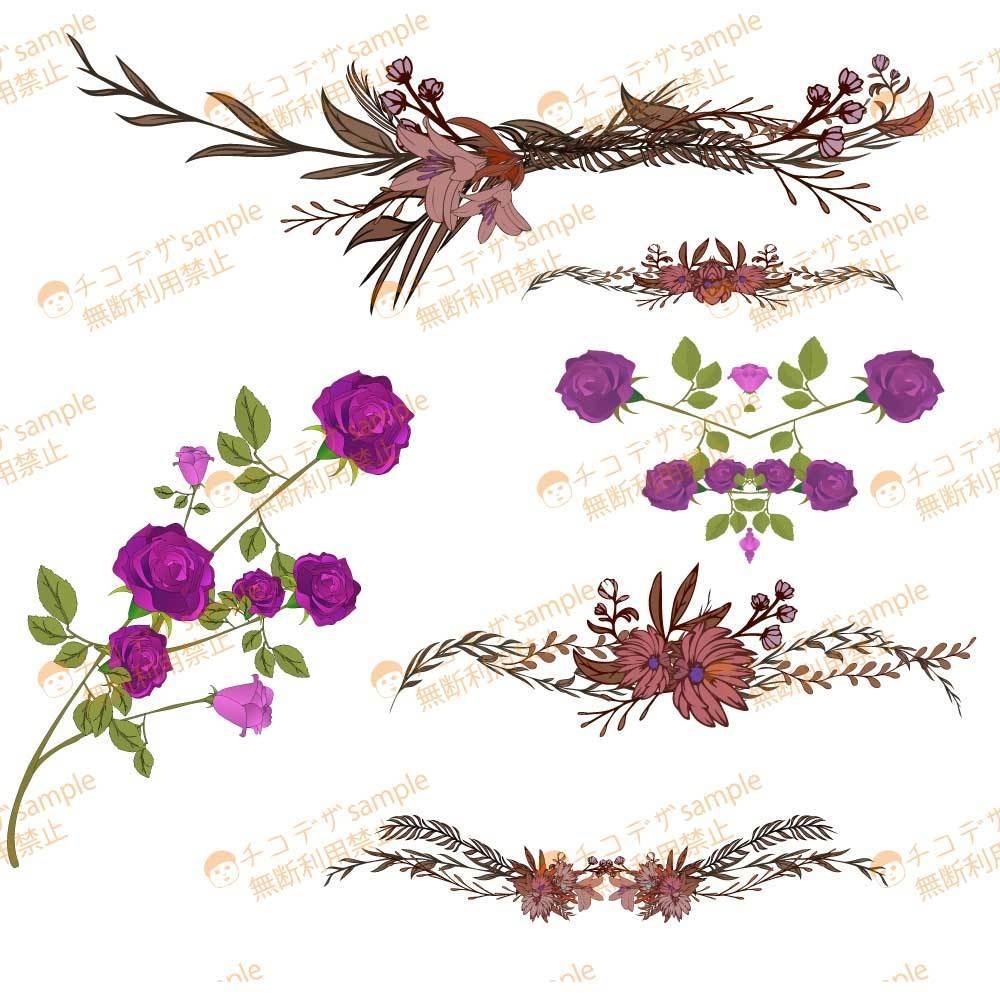 フローラル花のタトゥーテクスチャセット- VRoidテクスチャと高解像度png