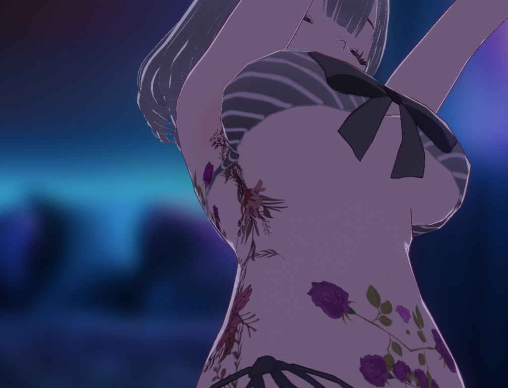 フローラル花のタトゥーテクスチャセット- VRoidテクスチャと高解像度png