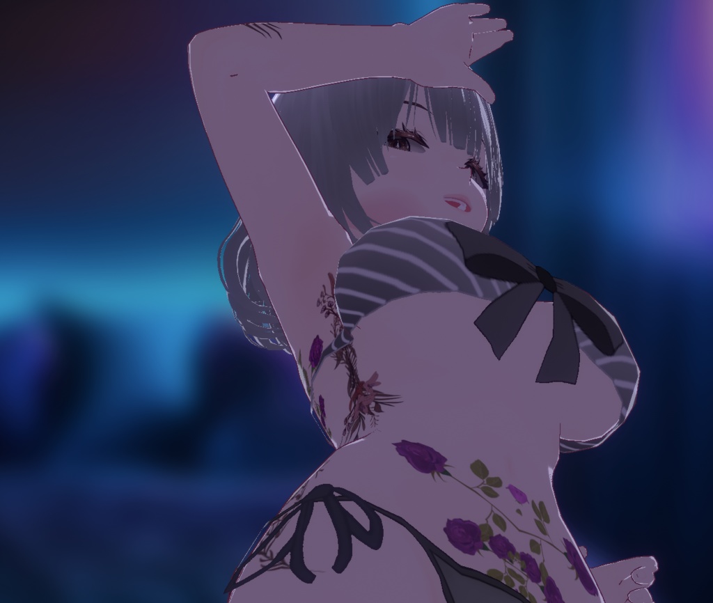 フローラル花のタトゥーテクスチャセット- VRoidテクスチャと高解像度png