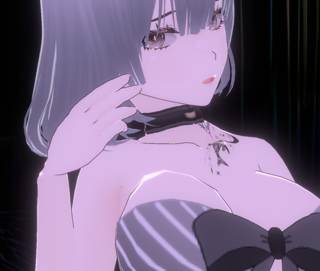 クジラと月のタトゥーテクスチャ - VRoid・VRCのpng装飾素材 - Dark Sings