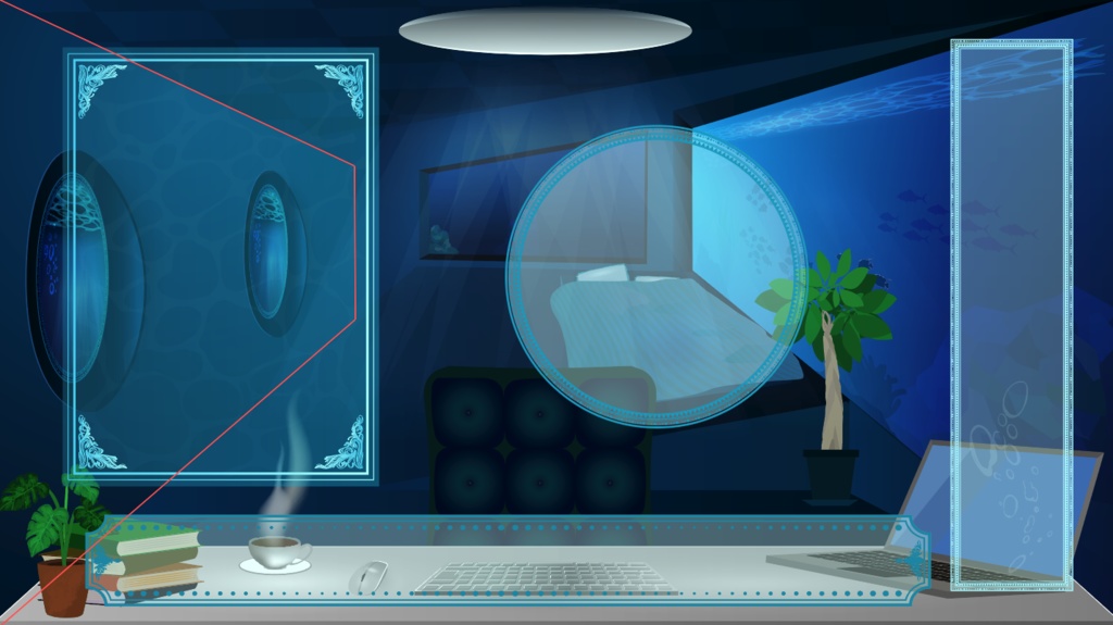 深海と地下の怪しい部屋 - 配信・TRPGココフォリアの部屋背景素材セット