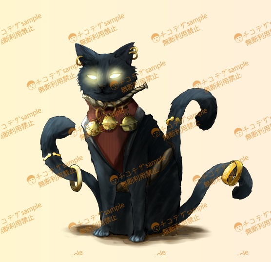 猫又様 - 数千年生きる猫のモンスターのイラスト - TRPG/ゲーム立ち絵【377】