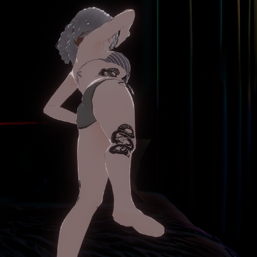 うねる黒龍のタトゥーデカール - VROidテクスチャ - 高解像度png/ベクター - Dark Sings