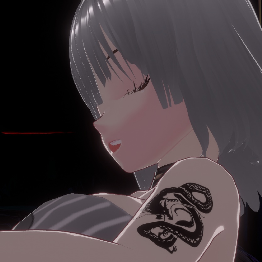 うねる黒龍のタトゥーデカール - VROidテクスチャ - 高解像度png/ベクター - Dark Sings