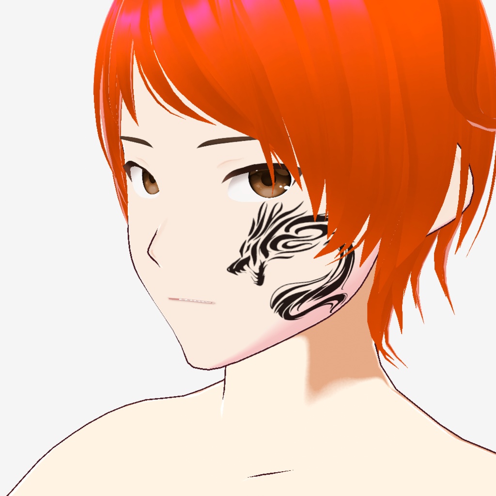 トライバルドラゴンのVRoidフェイスペイントタトゥー